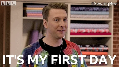 Man announcing: it's my first day