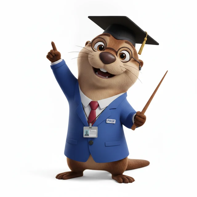 Professor Ollie pointing up
